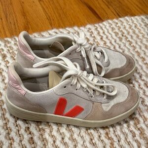 Veja Women's Sneakers - Cream, Pink, and Orange